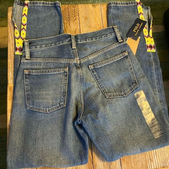 Polo Ralph Lauren Callen High Rise jeans Beaded Aztec - Picture 2 of 5